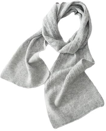 Rfmfkkg Damen Kaschmirschal, Kaschmir, gestrickt, einfarbig, warm, Halstuch, Wickelschal, Hellgrau 9, One size