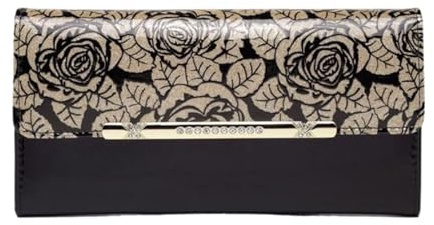 LEJDI Geldklammern Geldbörsen for Damen Geldbörsen Abendtaschen Handtaschen Kartenetuis aus echtem Leder(Gold)