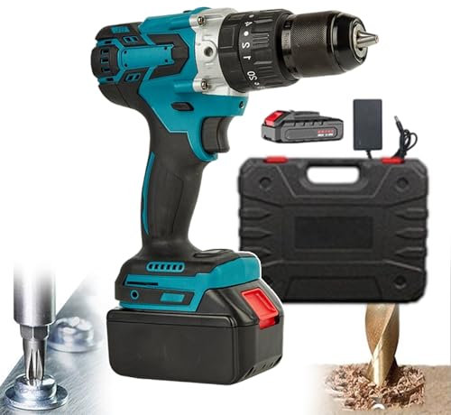 Trapano Avvitatore Elettrico Trapano A Percussione Senza Fili Per Foratura Di Viti, Kit Avvitatore Elettrico Senza Fili Con Impostazione Di Coppia 25+1 Per Riparazione Della Casa,10-cell
