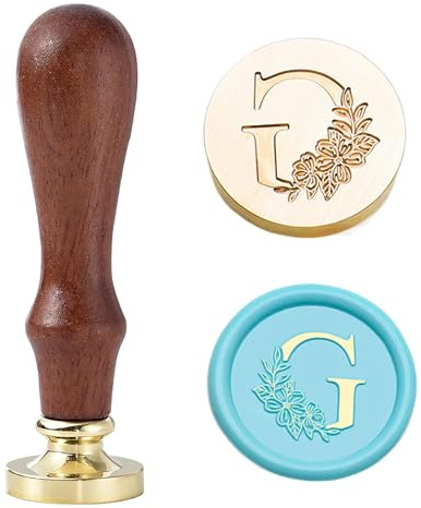 Statice Siegelwachsstempel Buchstabe G, Initiale, 25 mm, Messing, für Umschläge, Einladungen oder Geschenke zum Valentinstag