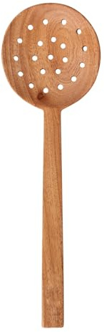 Cuchara de servir NATURAL NEEM Utensilios de cocina de madera Espumadera Utensilios de cocina, 29,6 cm x 9,1 cm x 2 cm