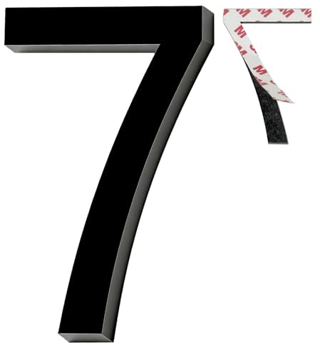Adesivo con Numero 7 di Colore Nero,Numero Civico,Numero Civico Segnale in Acrilico,Numero di Casa Autoadesivo,Resistente alle Intemperie,per Esterni,Porta,Cassetta Delle Lettere(9.5 cm) | Numero Civico,Numero Civico Segnale in Acrilico,Resistente alle Intemperie,per Esterni,Porta,Cassetta Delle Lettere