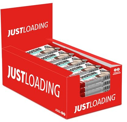 JustLoading Protein Snack sabor Chocolate y Coco – 25% proteína – Barrita baja en azúcar y sin aceite de palma – Snack saludable ideal para deportistas – Pack 30 × 27 g