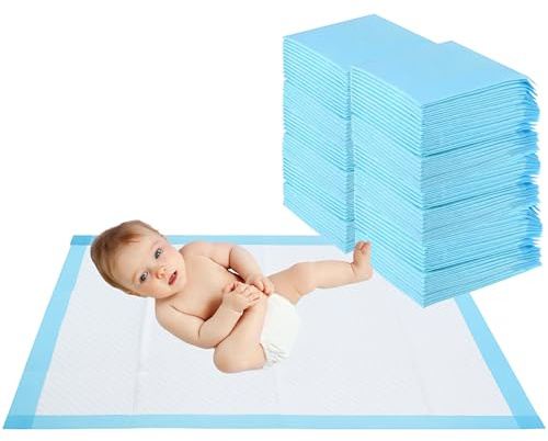 HA NOVA – Alèses jetables bébé 45x60 cm, matelas à langer bébé, Lot de 50 – Ultra absorbantes, imperméables et hypoallergéniques – Protection lit bébé, table à langer et poussette
