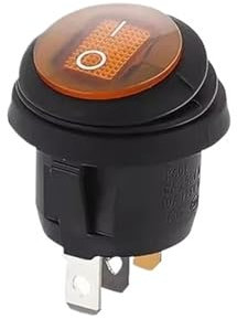 Pulsante impermeabile con interruttore a bilanciere luminoso da 12 V a 220 V, apertura da 20 mm, interruttori a punto argentato rotondi a 3 pin a forma di barca(Yellow,2PCS_12V)
