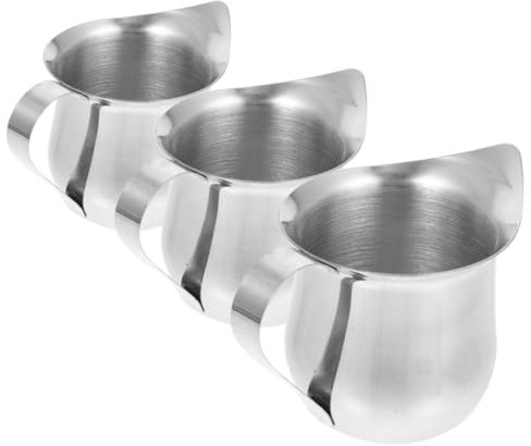 OUNONA 3pezzi Per Latte in Acciaio Tazza Per Schiumare Latte Per Caffè Espresso Accessori Per Bar Design Compatto e