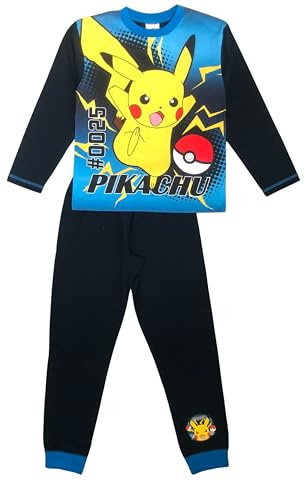 Pokémon Pigiama per bambini ragazzi con Pikachu, set da 2 pezzi, biancheria da notte, blu, età 5-12 anni, Marina Militare, 9-10 Years