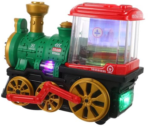 SUPVOX Giocattolo Treno Elettrico per Ragazzo Ragazza Riproduzione Treno dei Cartoni Animati con Funzione Spray Luci e Musica Coinvolgenti Design Elegante Realizzato in Materiale