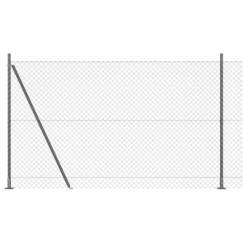 vidaXL Wire Mesh Fence with 7 Flange Posts 1.4m x 10m Galvanised Steel