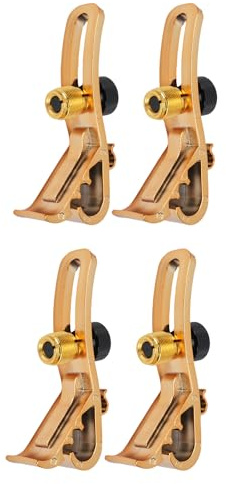 SIXRUN Einstellbare Schockfeste Drum -Mikrofonklemme für Schlagzeuger Studio Aufnehmen Gold mit 5/8 -Zoll Gewinde 4 PCs Drum Mic Halter für Set Spieler