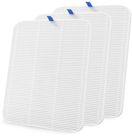 CHRISTINE SHELLY Nail Dust Collector Replacement Filter, Powerful Vacuum Fan Vent Dust Collector Extractor Dust Suction Machine for Acrylic Nails Polishing, Nail Salon&Home, White(Only 3PCS Filter)