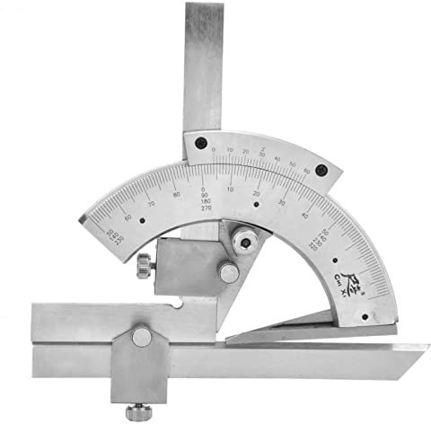 Universal Protractor Ruler Carbon Steel Vernier Bevel Protractor 0-320° Exactness Angle Measuring Ruler Tools for Woodworking Carpenter Construction Carbon Steel DIY