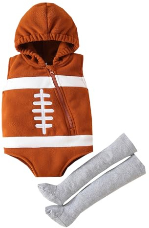 Football Con Cappuccio - Tuta Da Rugby Senza Maniche Con Calze, Body In Morbido Cotone Con Cerniera Obliqua E Design Legging, Abito Comodo Per Ragazzi E Ragazze, Ideale Per L'uso Quotidiano