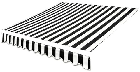 Tessuto Di Ricambio Per Tende Da Sole Retrattile Da Esterno Telo Di Ricambio Per Tende Da Sole Telo Copertura (solo Tessuto) 200 350 480 600cm(Black/White Stripes,4.5x1.50m)