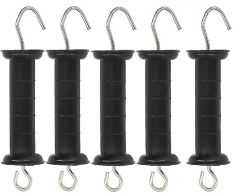 Qvorlth Electric Fence Gate Handles 8pcs Electric Fence Handle Insulated Gate Grip Bar with Metal Hook for Farm Pasture