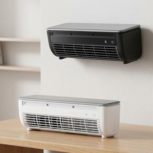 Enfriador de Aire Portátil Inalámbrico, Aire Acondicionado de Pared Sin Instalación, Ventilador Silencioso con Control Remoto para Oficina, Cocina, Acampar(White)