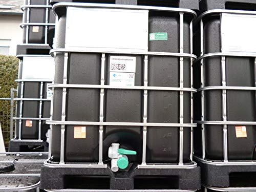 Hofer24 1000 Liter IBC Container Regentonne Wasserfass Tank Schwarz NEU Lebensmittelecht