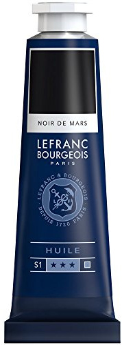 Lefranc Bourgeois 810044 feine Ölfarbe, lichtecht mit hervorragender Deckkraft & hoher Farbintensität, gleichmässiger Konsistenz und optimaler Mischbarkeit, 40ml Tube - Marsschwarz