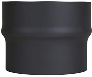 LANZZAS Ampliación de tubo de chimenea de 160 mm a 180 mm de diámetro, color: negro metálico, ampliación de tubo de humo.