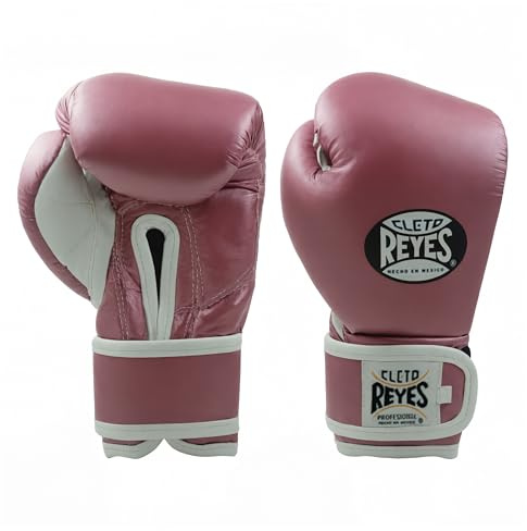 CLETO REYES Professional Boxing Gloves for Kids, Girls and Boys, Training, Sparring and Punching, MMA, Kickboxing, Muay Thai, Leather, Hook and Loop Closure, 3-5 Years, 5.6 oz, Pink