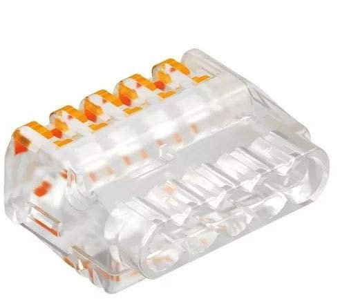 OBO Bettermann 2054458 Anschlussklemmen, ohne Schrauben, transparent, 5-polig, Box mit 50 Stück
