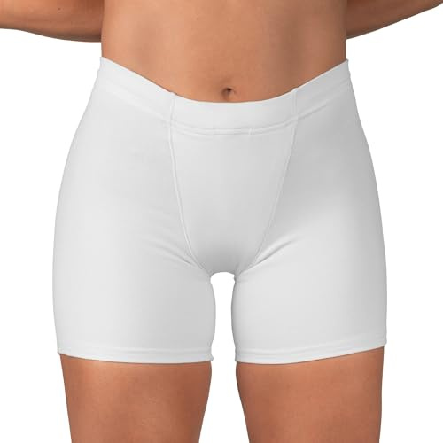 Vulvar Varicosity and Prolapse Support Boy-Leg Brief with Groin Compression Bands - 523, White, M
