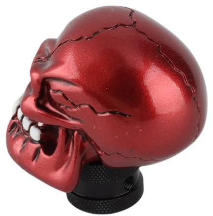 nkopf Schaltknauf - 8Mm/10Mm/12Mm A Schädelkopf-S Manueller Schaltknauf odifiziertes Schaltgetriebe Autozubehör(Rot)