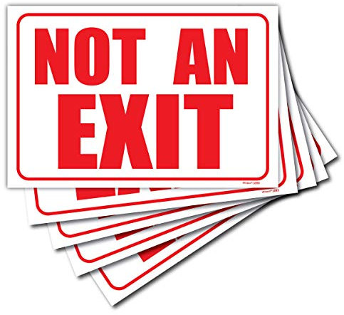 Wrapco Selbstklebende Schilder No Exit, 25,4 x 17,8 cm, 5 Stück