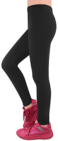 L&K-II Termoleggings flickor vinter leggings fodrade barnbyxor, storlek: 98–152 4602, svart, 122/128 cm