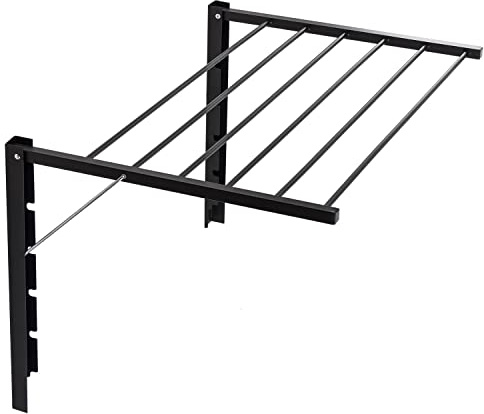 ABJ Majka Wandwäschetrockner Wäschetrockner für die Wand Trockenständer Wandmontage (80cm, Schwarz)