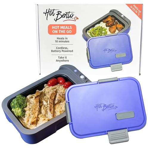 Hot Bento – Self Heated Lunch Box and Food Warmer – Battery Powered, Portable, Cordless, Hot Meals for Office, Travel, Jobsite, Picnics, Outdoor Recreation, Kitchen Meal Prep, Very Perri