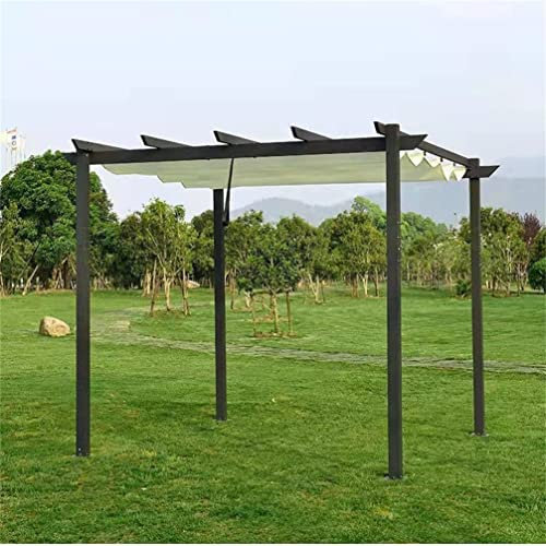 HOTRA Pavillon Pergola Metall Garten Überdachung mit Aluminiumgestell Sonnenschutz Sonnendach Wasserdicht Stabil Winterfest für Terrasse und Veranda (Color : Weiß, Size : 3x4M)