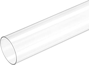 sourcing map Plastic Pipe Rigid Polycarbonate Round Tube Clear 1.5(37.6mm) ID 1.6(40mm) OD 9.6 (245mm) High Impact for Lighting, Models, Water Plumbing