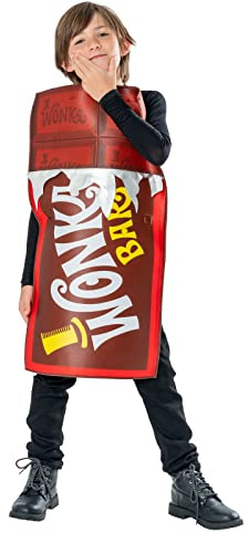 Rubies Costume officiel Willy Wonka et The Chocolate Factory Wonka Bar unisexe pour enfant, taille M, âge 5-8 ans, marron Halloween