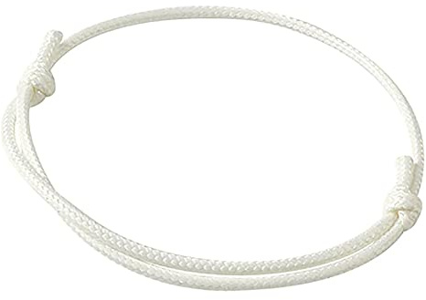 ZENSE - Bracciale regolabile in corda cerata bianca da uomo ZB0362