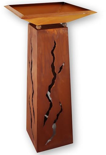 Rostikal Colonne de fleurs décorative vintage avec bol 1 m en métal Décoration de jardin pour extérieur