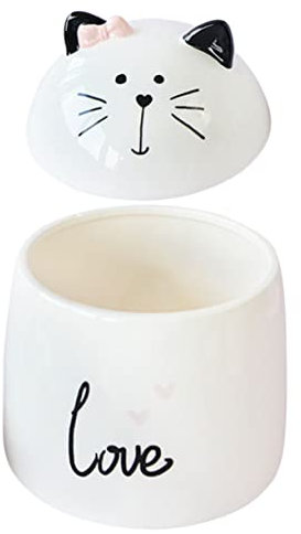 UPKOCH Récipients à Condiments Céramique Forme De Chat Pot à Sucre Pot à Poivre Boîte à Épices Ménager