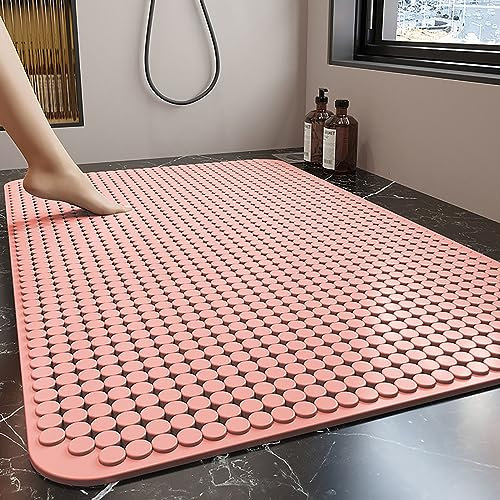 Sonderpie Shower Mat,Rutschmatte Dusche,Badewanne Dusche Matte,FußMassagebereich,Mit AbflusslöChern SaugnäPfen,Hoher Rebound,Nicht Leicht Verformbar,FüR Badezimmer Nassbereiche