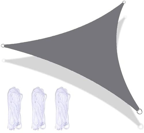 AZHANGYB 4x4x4m Vela Ombreggiante Triangolare, Vela Tenda Impermeabile con Protezione Raggi UV, Tende da Sole per Esterno Giardino Terrazza
