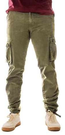 Vasego Men's Cargo Trousers - Durable Work Pants for Men with 6 Pockets - Loose Fit Men's Work Trousers - Camping Hiking Trousers 28-38