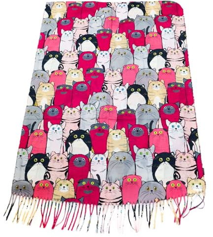 Toocool Écharpe unisexe chats étole franges foulard châle cache-cou EM-3579