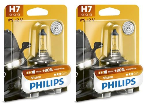 Philips H7 Vision +30% lampadina fari auto (Confezione da 2)