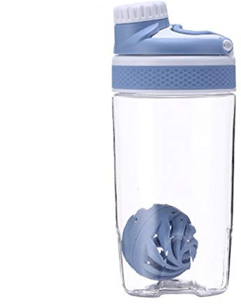 550 ml/700 ml Proteinpulver-Shake-Wasserflasche, tragbar, Motion Whisk Ball Blender Cup, Bpa-freier Kunststoff, für Sport, 20 oz/25 oz (Farbe: Blau, Größe: 500 ml) vision