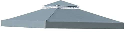 frides Toit De Pavillon 2.97 X 2.97 M, Toit De Rechange, Pavillon De Jardin, Tente De Réception Tissu Polyester Haute Densité 200 G/m² Anti-UV (Couleur : Dark Gray)