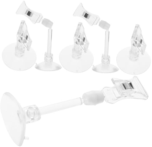 SEWOART 6pcs Aquarium Suction Cup Clip Feed Holder for Fish Tank Easy Feeding Tool for Seaweed Lettuce and Algae Adjustable Depth Position (White)