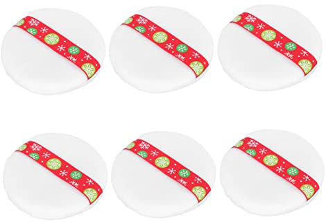 WOONEKY 6 Stück-pack Wiederverwendbare Make Up Puderquasten aus Kurzem Plüsch für Ganze Gesicht Hautfreundlich zum Auftragen von Grundierung und Puder Beim Makeup