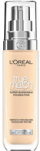 L'Oréal Paris Make up, Flüssige Foundation mit Hyaluron und Aloe Vera, True Match Make-Up, 1.5.D/1.5.W Warm Light