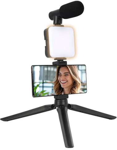 Mobiltelefonstativ med ljus – bärbart ljus för telefon | LED stabil selfiestativ för telefon, multifunktionellt bärbart mobilstativ för videoinspelning, smink, livestreaming