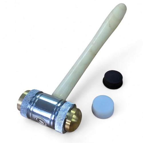 Martillo de bola 4 en 1 de latón, nailon y fibra, martillo para joyeros, martillo de trabajo, PTL®