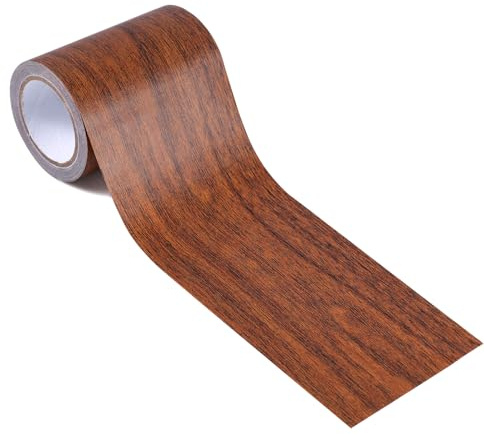 Gosknor 8cmx4,57m Holzmaserung Klebeband, Selbstklebend Holz Klebeband Rolle Mehrzweck Holzfurnierband für Tische Türen Fenster Böden Stühle Möbelrenovierung (Dunkelbraun)